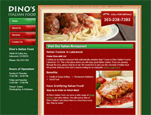 Tablet Screenshot of dinositalianfood.com